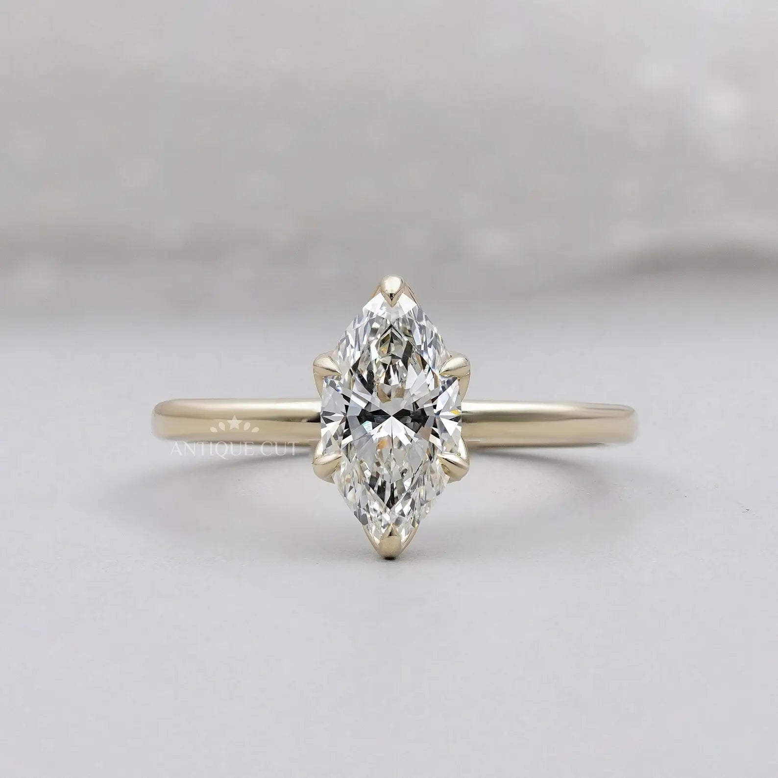 Marquise 1.52ct Lab Grown Diamond Solitaire Engagement Ring | Six-Prong | D–F Color | VVS–VS Clarity