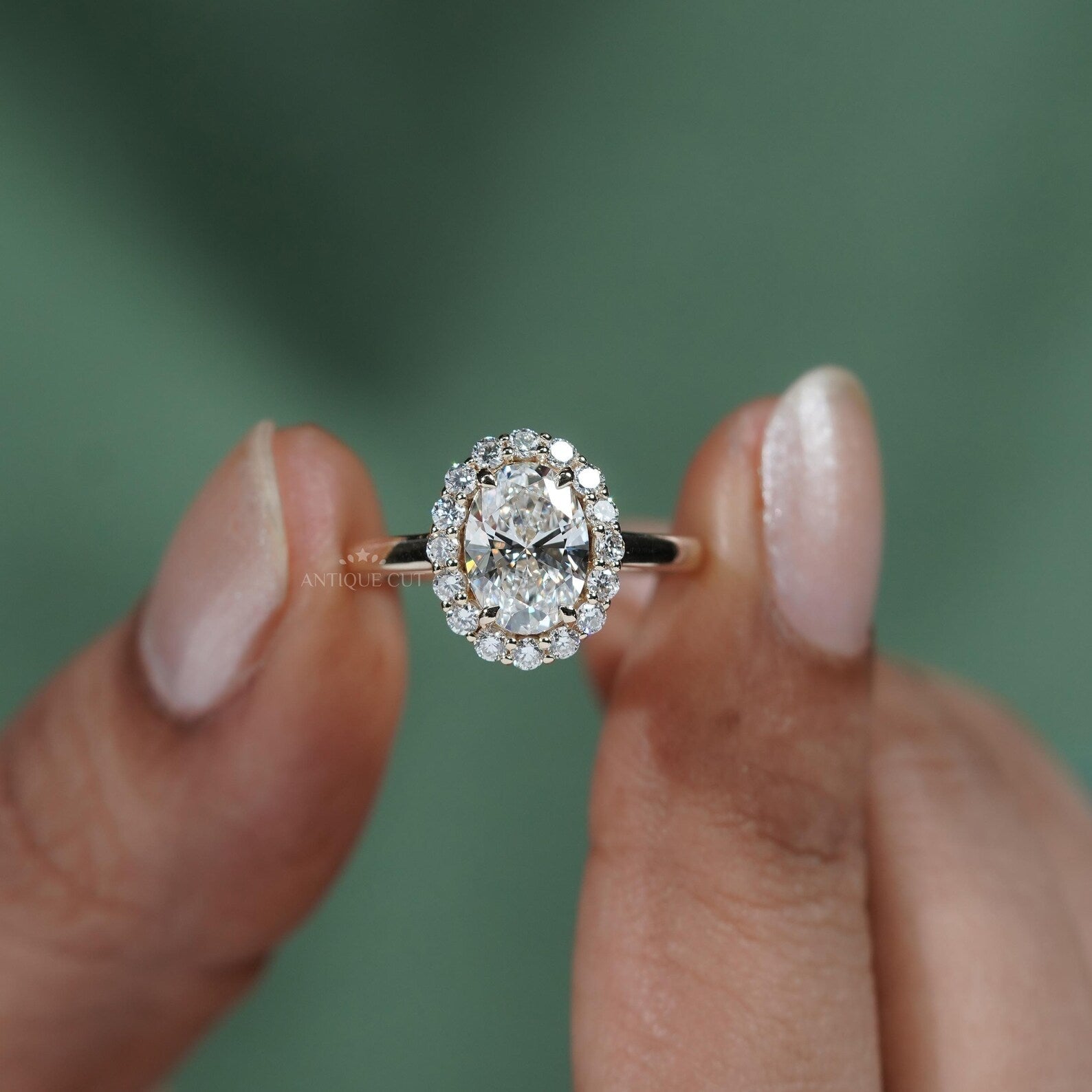 Oval Halo Engagement Ring | 1.50ct Oval Center with 0.50ct Diamond Halo | Gold Oval Diamond Ring | Classic Halo Ring | Bridal Ring