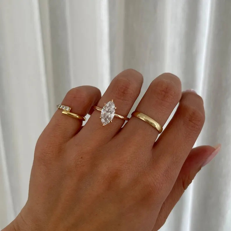 Marquise 1.50ct Lab Diamond Solitaire Ring | 6 Claw | IGI Certified | D-E-F | VVS–VS Clarity