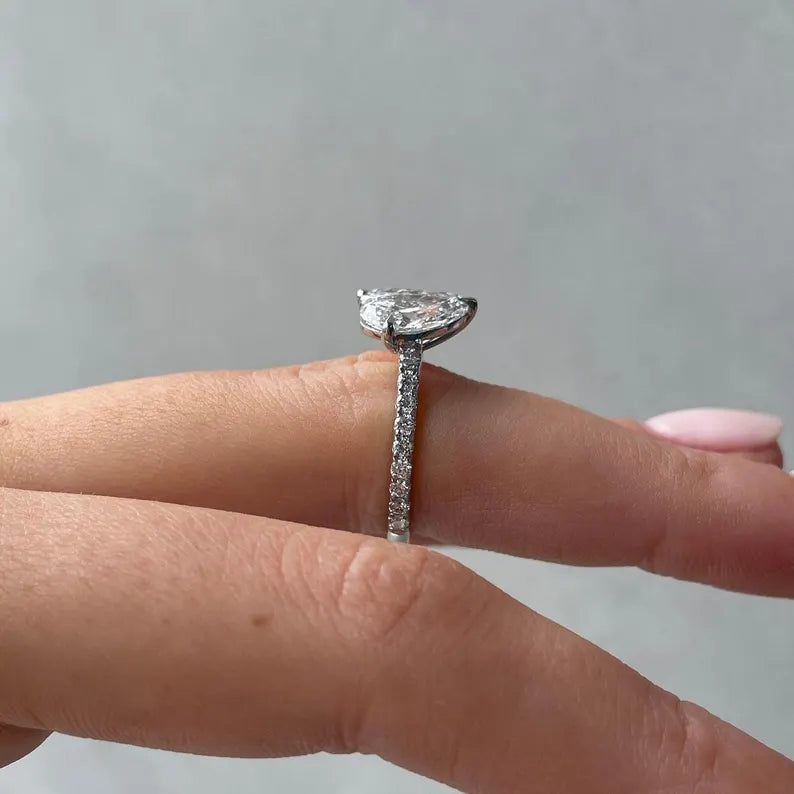 Pear And Marquise 2.80tcw Lab Diamond Engagement Ring | D-E-F VVS-VS | IGI Certified