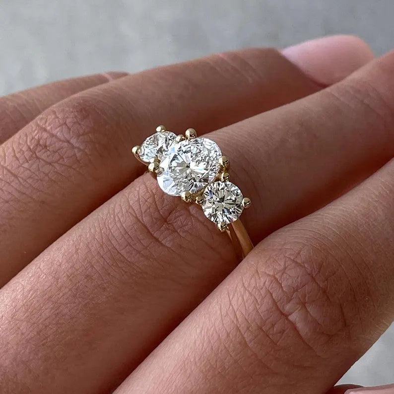 Oval 2.10tcw Lab Grown Diamond Engagement Ring | EF VS | IGI Certified | White Gold