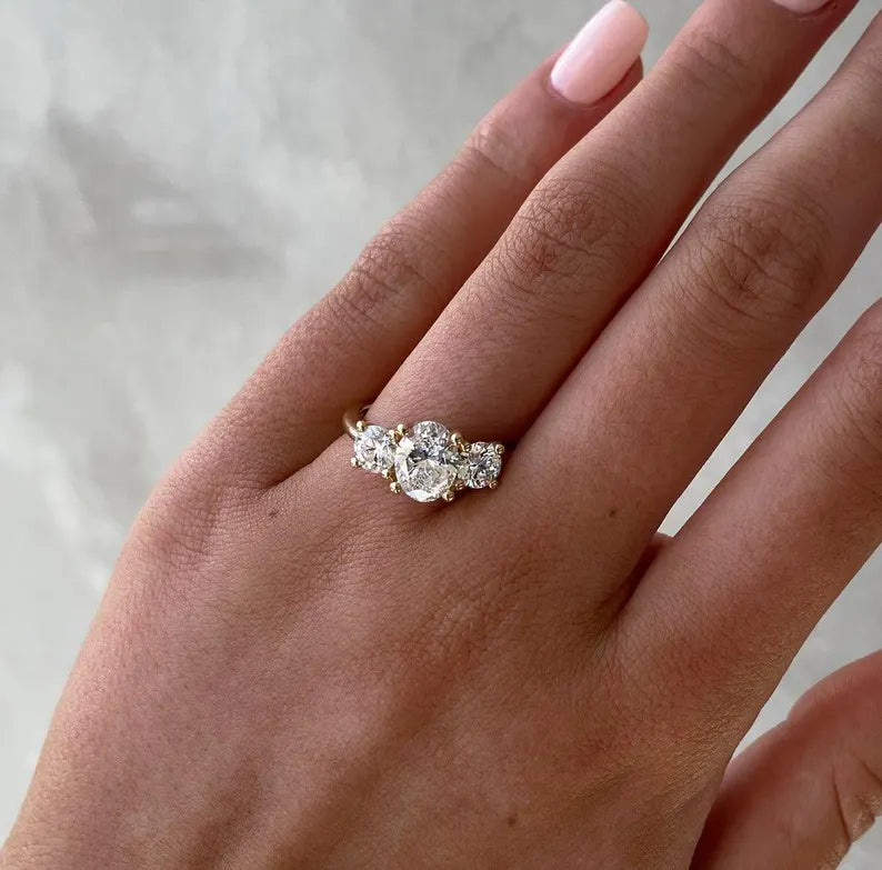 Oval 2.10tcw Lab Grown Diamond Engagement Ring | EF VS | IGI Certified | White Gold