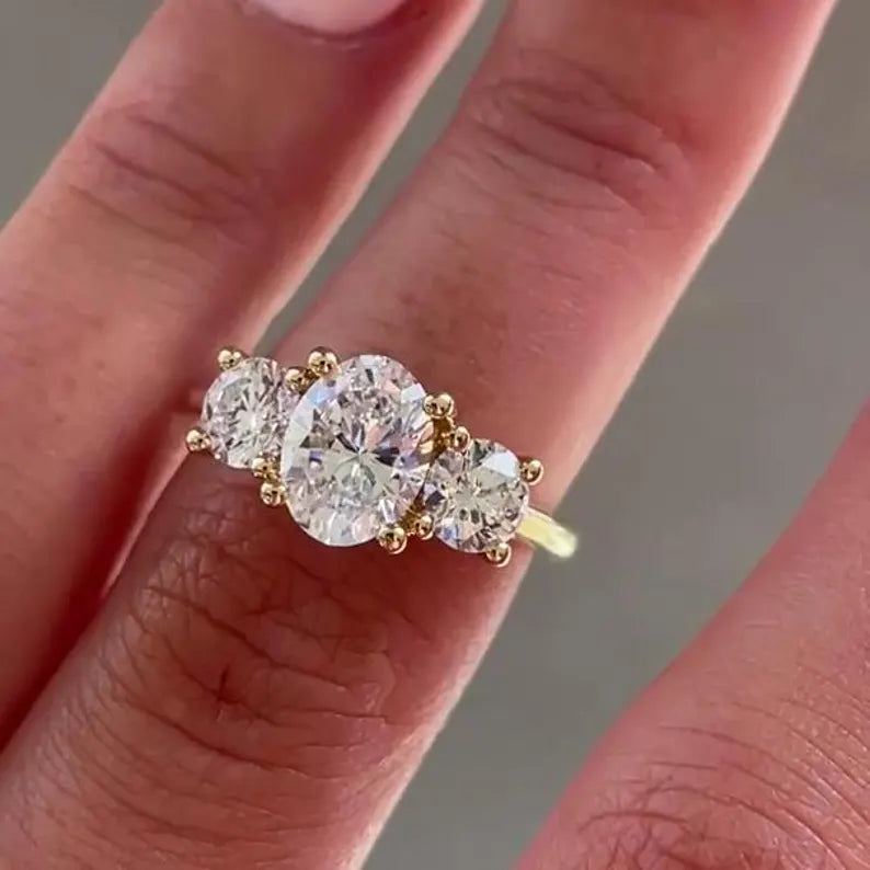 Oval 2.10tcw Lab Grown Diamond Engagement Ring | EF VS | IGI Certified | White Gold