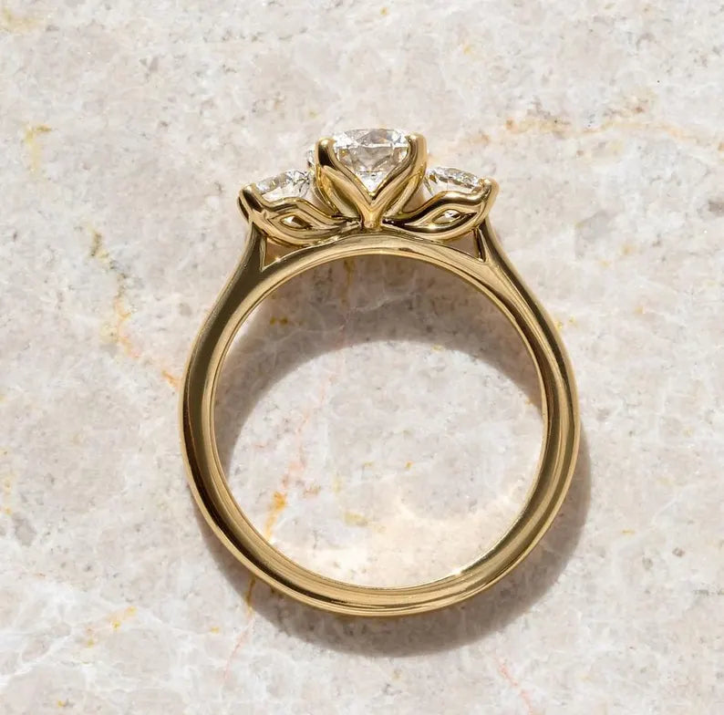 Round 1.70tcw Lab Diamond Three Stone Engagement Ring | IGI Certified D-E-F VVS-VS