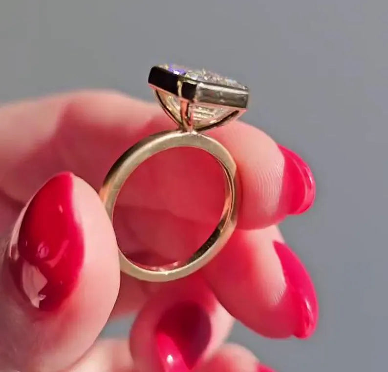 Asscher 4.00ct Lab Diamond Bezel Engagement Ring | IGI Certified | D-E-F | VVS–VS