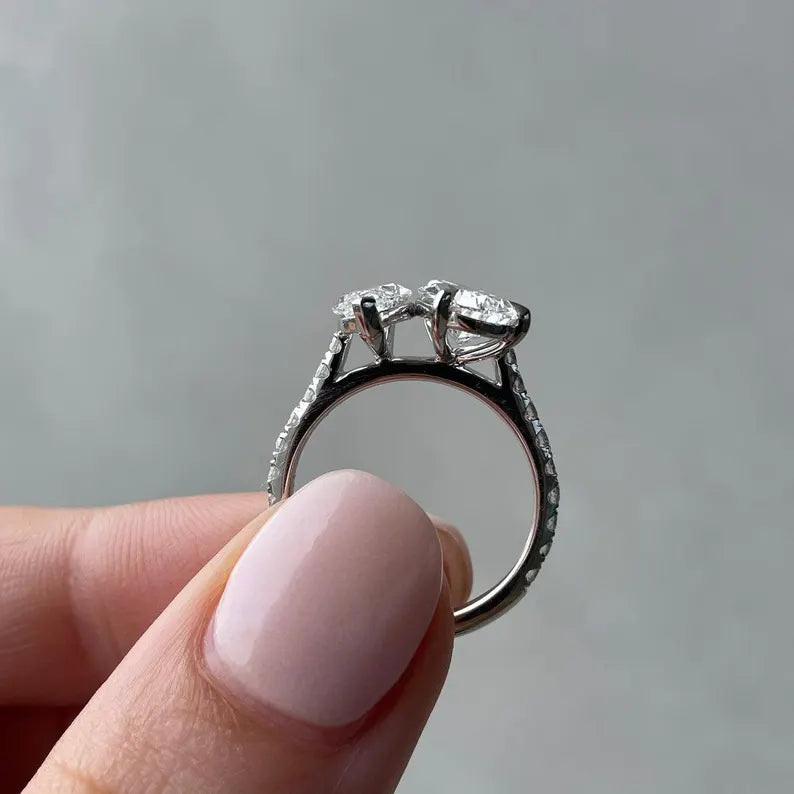 Pear And Marquise 2.80tcw Lab Diamond Engagement Ring | D-E-F VVS-VS | IGI Certified