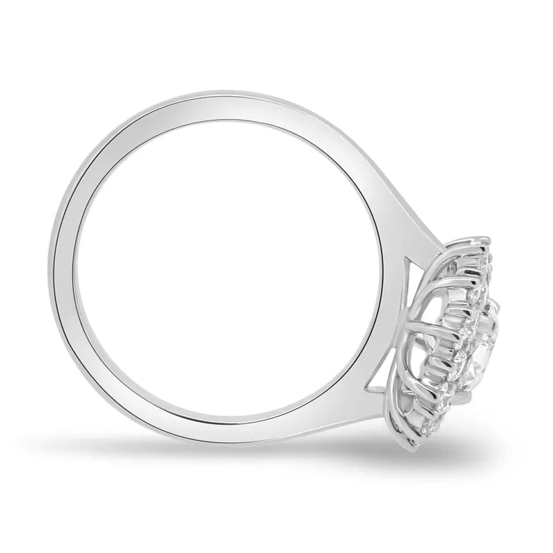 Oval 3.10tcw Lab Grown Diamond Halo Engagement Ring | IGI Certified | AntiqueCut