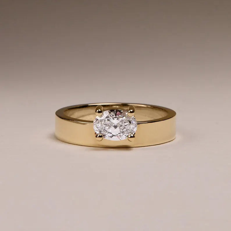 Oval 1.30ct Lab Diamond Solitaire Engagement Ring | Yellow Gold | IGI Certified | D-E-F | VVS–VS