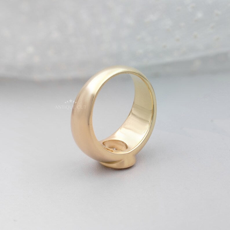 1.00ct Oval Cut Diamond Ring | Bezel Set Solitaire in Yellow Gold | Modern Engagement Ring or Statement Ring