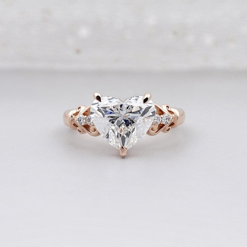 Heart Shaped Lab Grown Diamond Ring