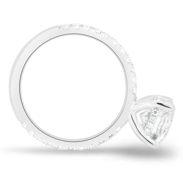 3.60ctw Round Lab Grown Diamond Engagement Ring | Side Stones | IGI Certified | Custom Gold & Platinum