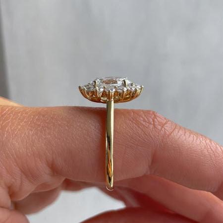 3.00tcw Oval Lab Diamond Halo Ring | 2.20ct IGI Center | D-E-F VVS–VS | AntiqueCut