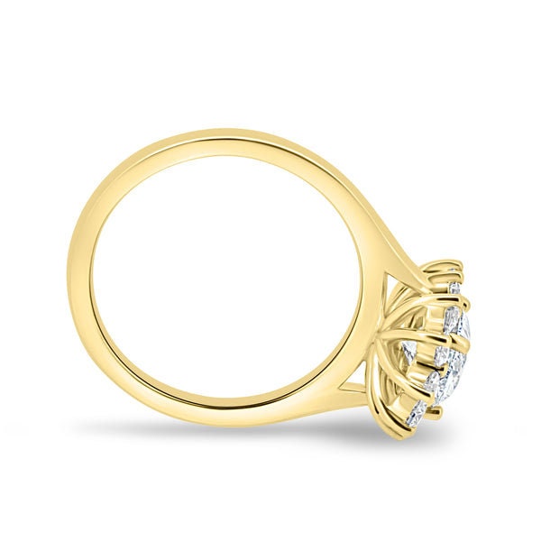 3.00tcw Oval Lab Diamond Halo Ring | 2.20ct IGI Center | D-E-F VVS–VS | AntiqueCut