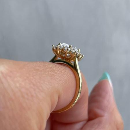 3.00tcw Oval Lab Diamond Halo Ring | 2.20ct IGI Center | D-E-F VVS–VS | AntiqueCut