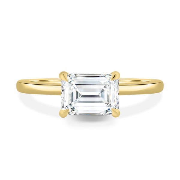 2.10tcw Emerald Lab Diamond East-West Hidden Halo Ring | IGI Certified | White Gold