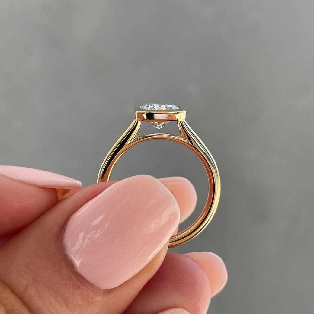 2.50 Carat Radiant Cut Lab Grown Diamond Ring | Modern Bezel Setting | IGI Certified | Ethical Engagement Ring