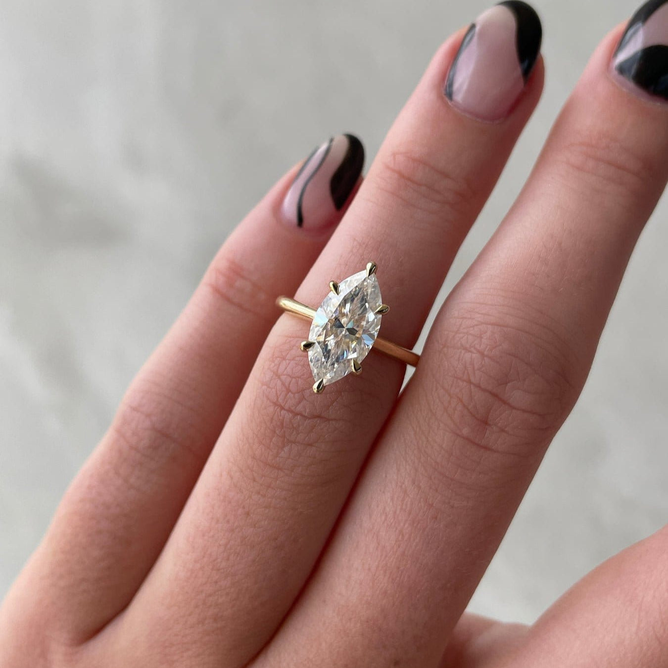 2.20ct Marquise Lab Grown Diamond Solitaire Ring | 6 Claw Setting | IGI Certified