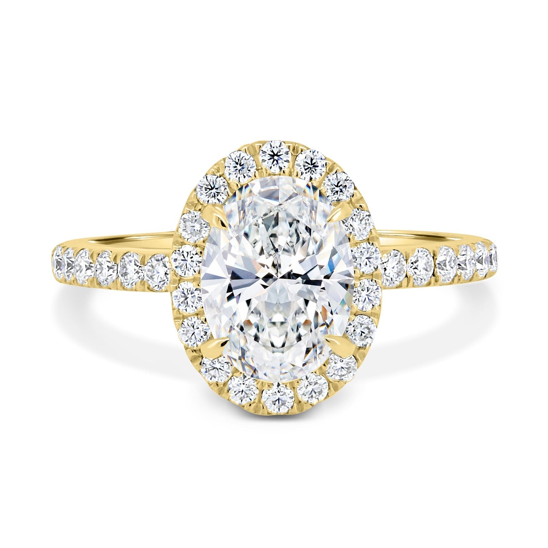 Oval 2.70tcw Lab Grown Diamond Halo Engagement Ring | IGI Certified | AntiqueCut