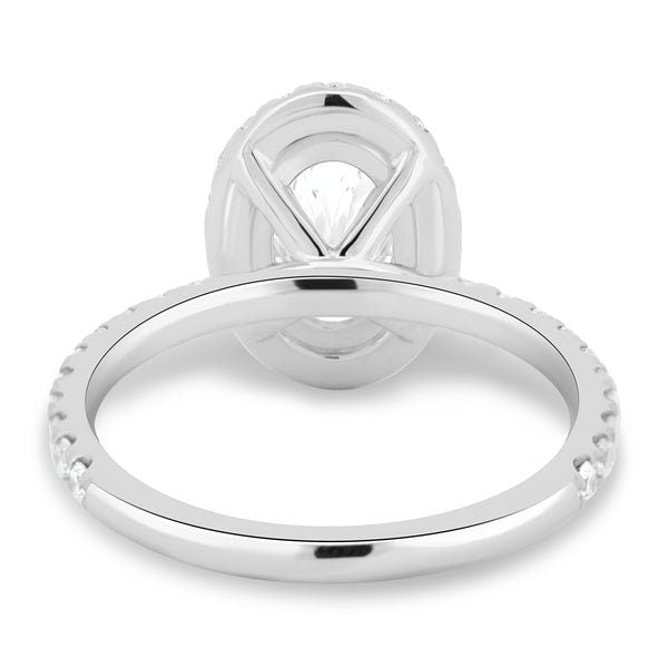 Oval 2.70tcw Lab Grown Diamond Halo Engagement Ring | IGI Certified | AntiqueCut