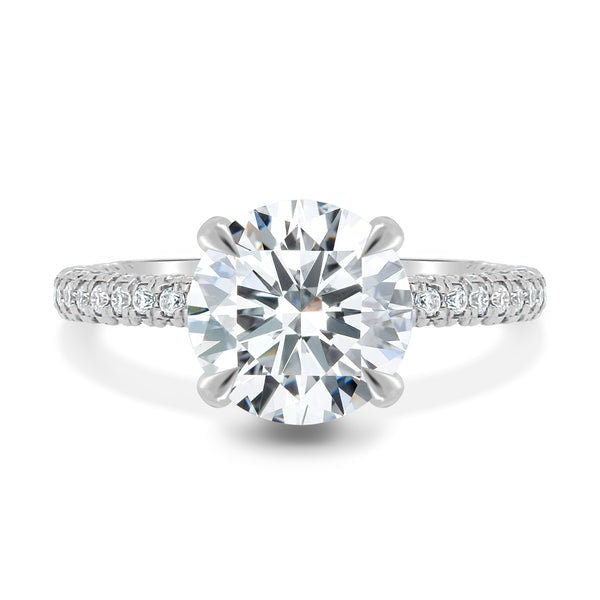2.70tcw Lab Diamond Engagement Ring | 1.50ct Round Center | IGI | Triple Pavé Halo Style