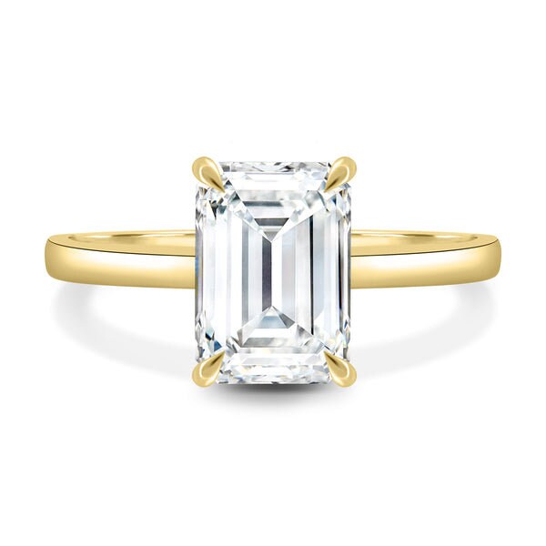 Emerald 2.00ct Lab Diamond Solitaire Engagement Ring | IGI Certified | Yellow or White Gold