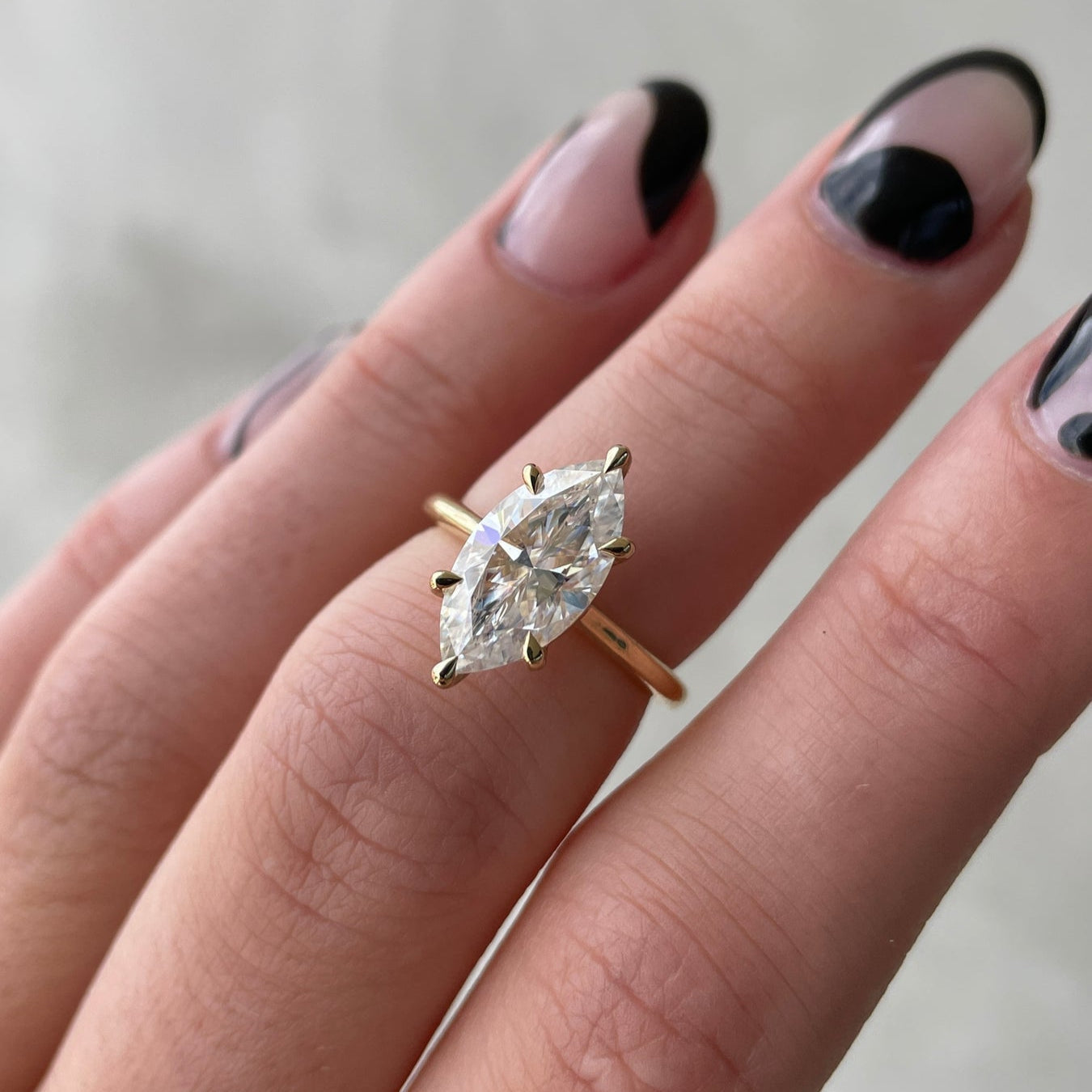 2.20ct Marquise Lab Grown Diamond Solitaire Ring | 6 Claw Setting | IGI Certified