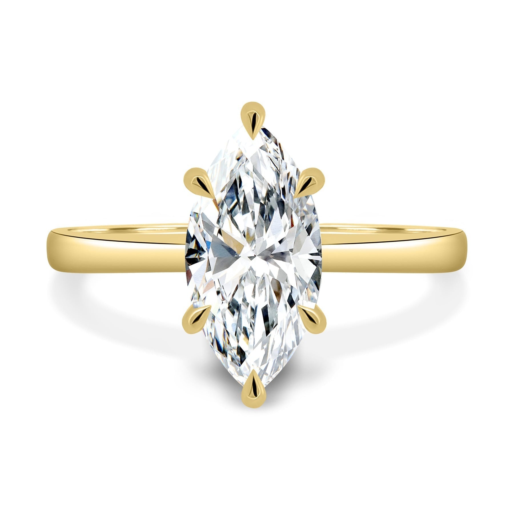 2.20ct Marquise Lab Grown Diamond Solitaire Ring | 6 Claw Setting | IGI Certified
