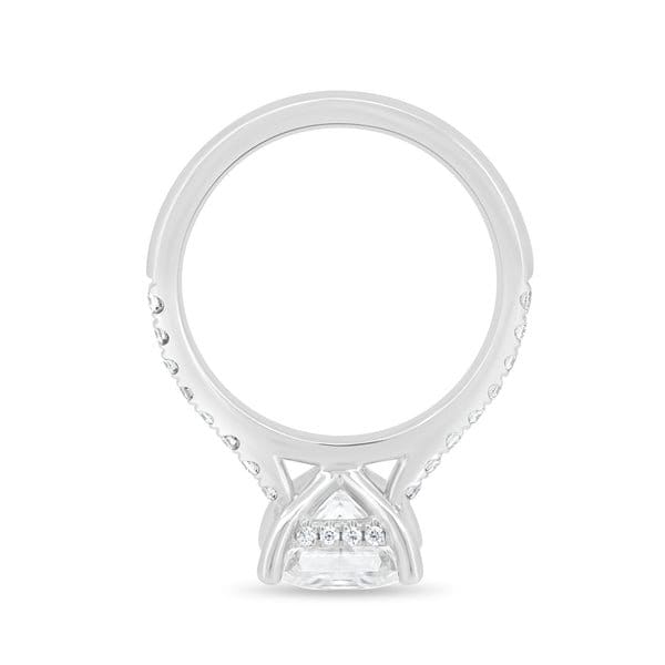 1.40ct Princess Lab Diamond Ring | Hidden Halo & Pave Band | IGI Certified | White Gold