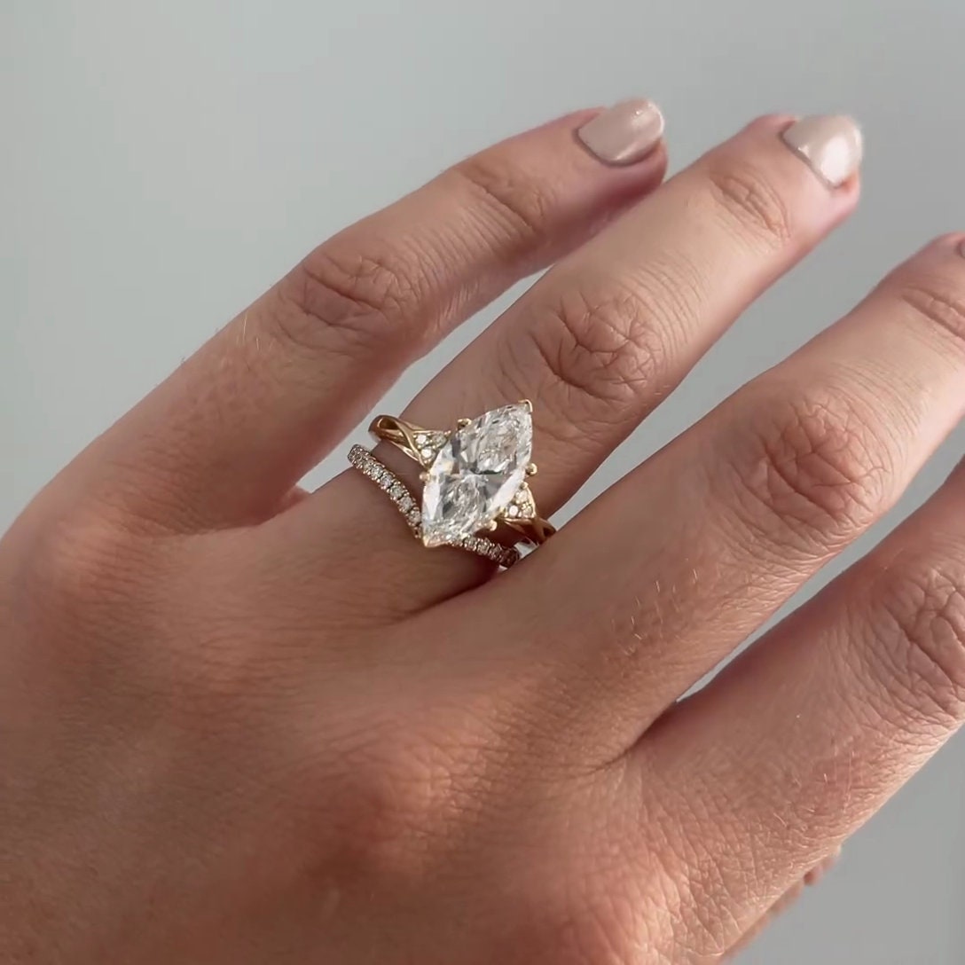 3.60tcw Marquise Lab Diamond Engagement Ring | Criss-Cross Band | IGI Certified