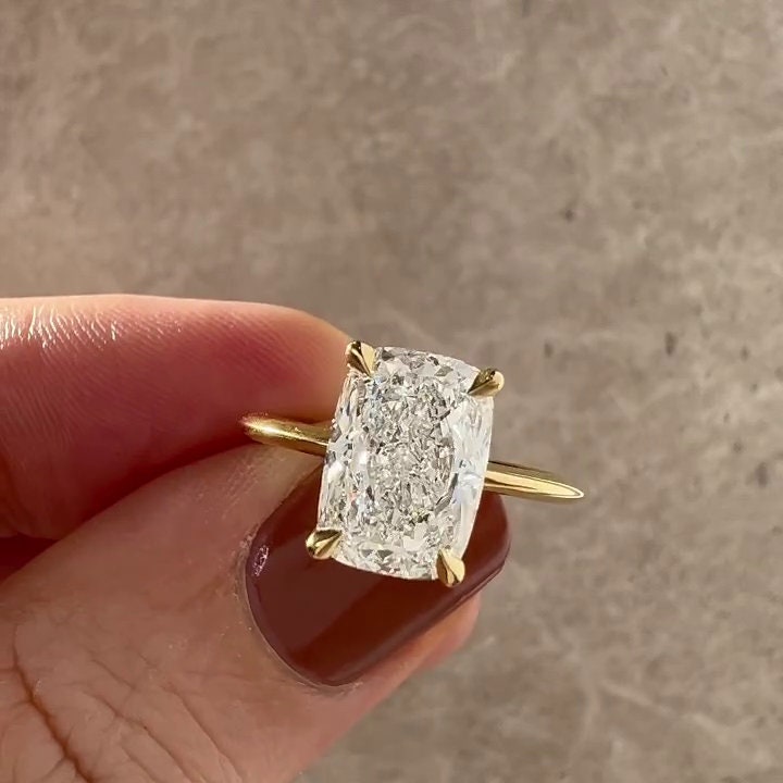 2.50ct Cushion Lab-Grown Diamond Engagement Ring | Hidden Halo | Rose Gold Setting