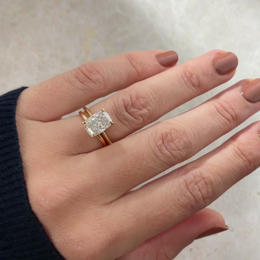 Cushion 2.60ct Lab Grown Diamond Hidden Halo Engagement Ring, EF Color, VS Clarity - IGI Certificate