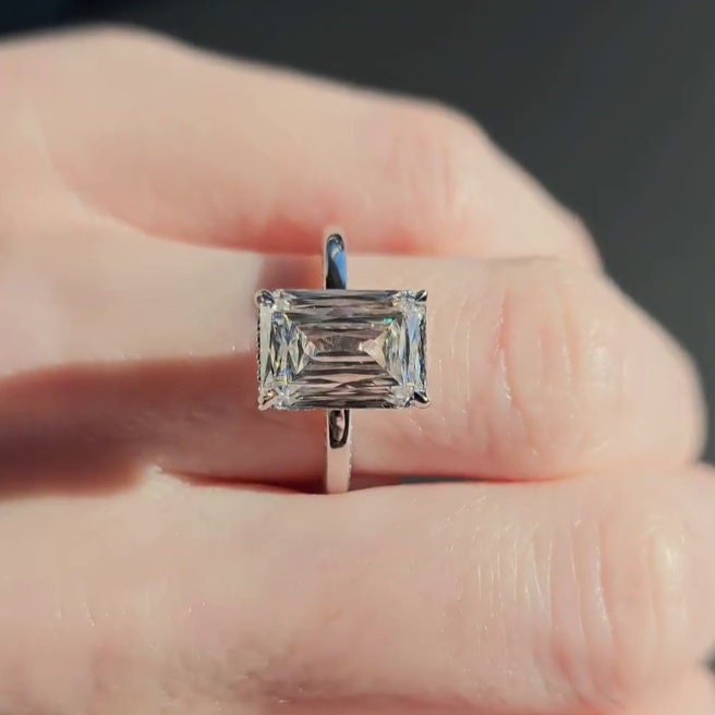 Radiant Cut 4.50tcw Lab Diamond Ring | Rose Gold | IGI Certified | Hidden Halo Design