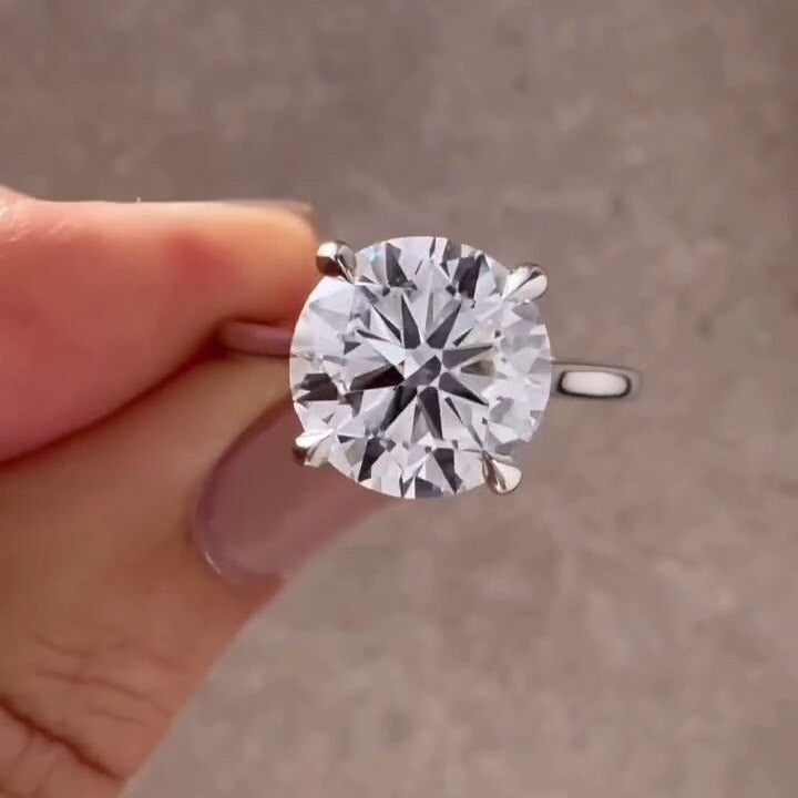 3.20ctw Round Lab Grown Diamond Hidden Halo Engagement Ring | IGI Certified | Custom Gold & Platinum