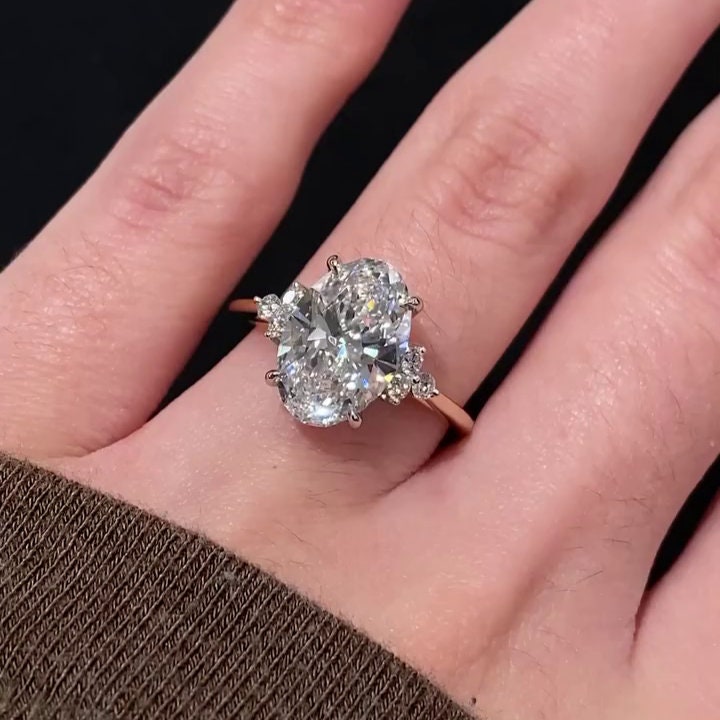 Oval 4.00ct Lab-Grown Diamond Three Stone Ring | White Gold | Ethical & Timeless