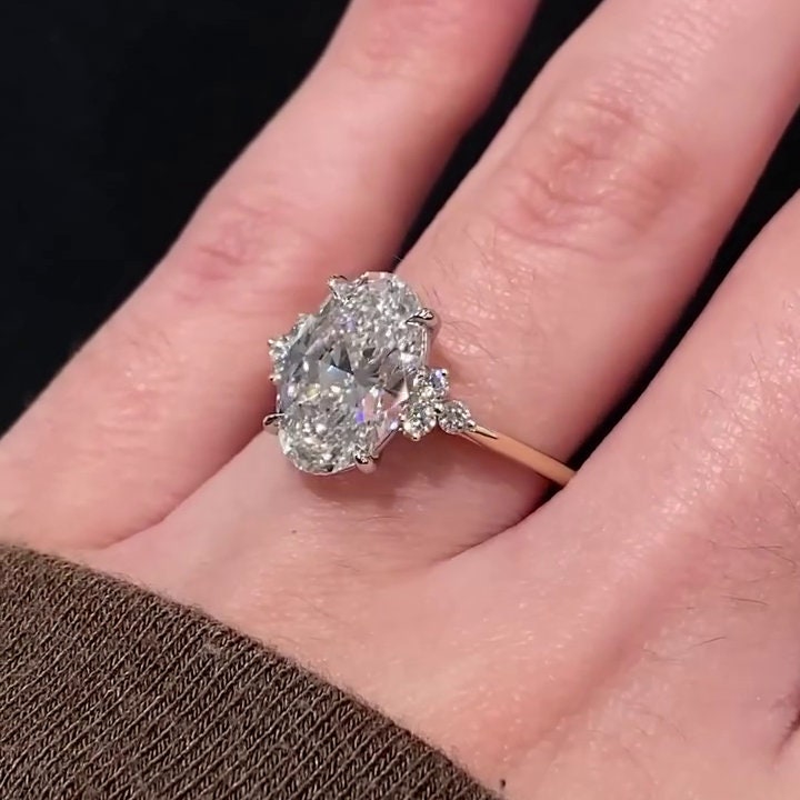 Oval 4.00ct Lab-Grown Diamond Three Stone Ring | White Gold | Ethical & Timeless