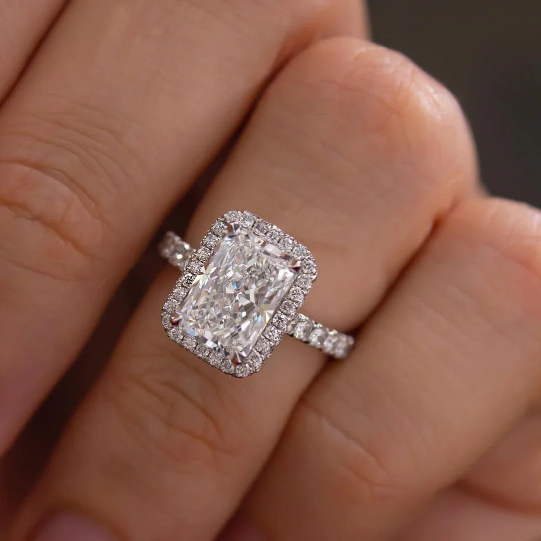 Radiant 2.70tcw Lab Diamond Halo Cathedral Ring | IGI Certified | DEF VVS–VS | Custom Gold