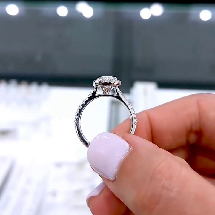 Radiant 2.40tcw Lab Diamond Cathedral Halo Ring | Brilliant IGI-Certified Elegance