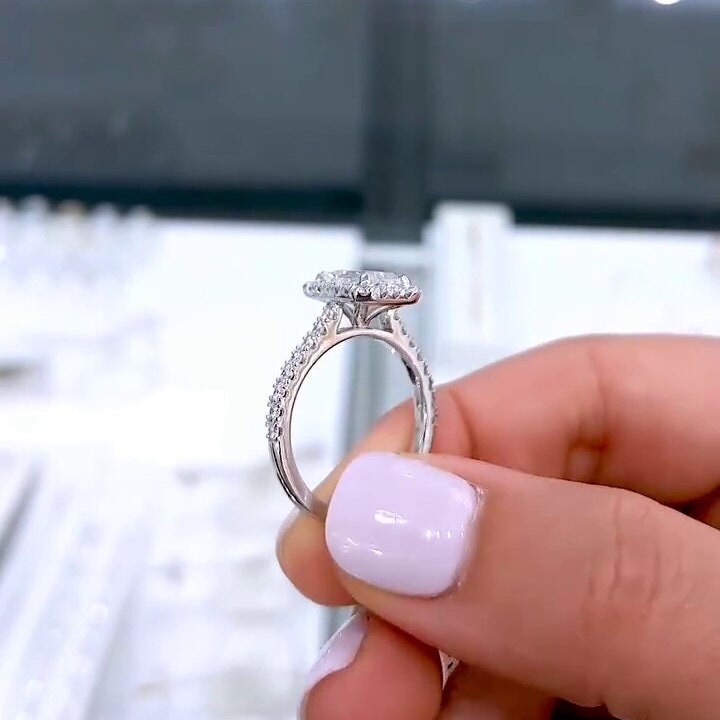 Radiant 2.40tcw Lab Diamond Cathedral Halo Ring | Brilliant IGI-Certified Elegance