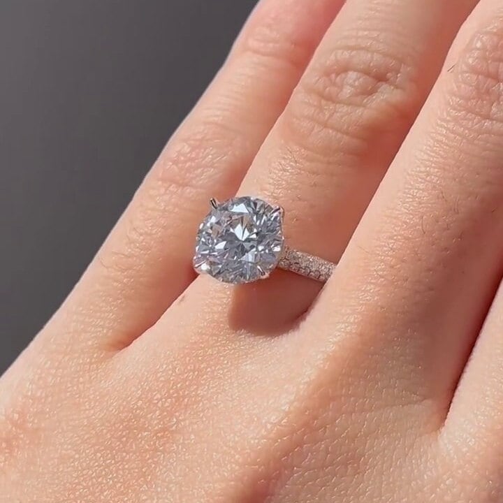 3.00tcw Round Lab Diamond Halo Ring | Cathedral Setting | IGI Certified Engagement Ring