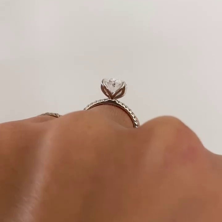 3.40tcw Oval Lab Grown Diamond Engagement Ring | Marquise & Round Side Stones | IGI Certified