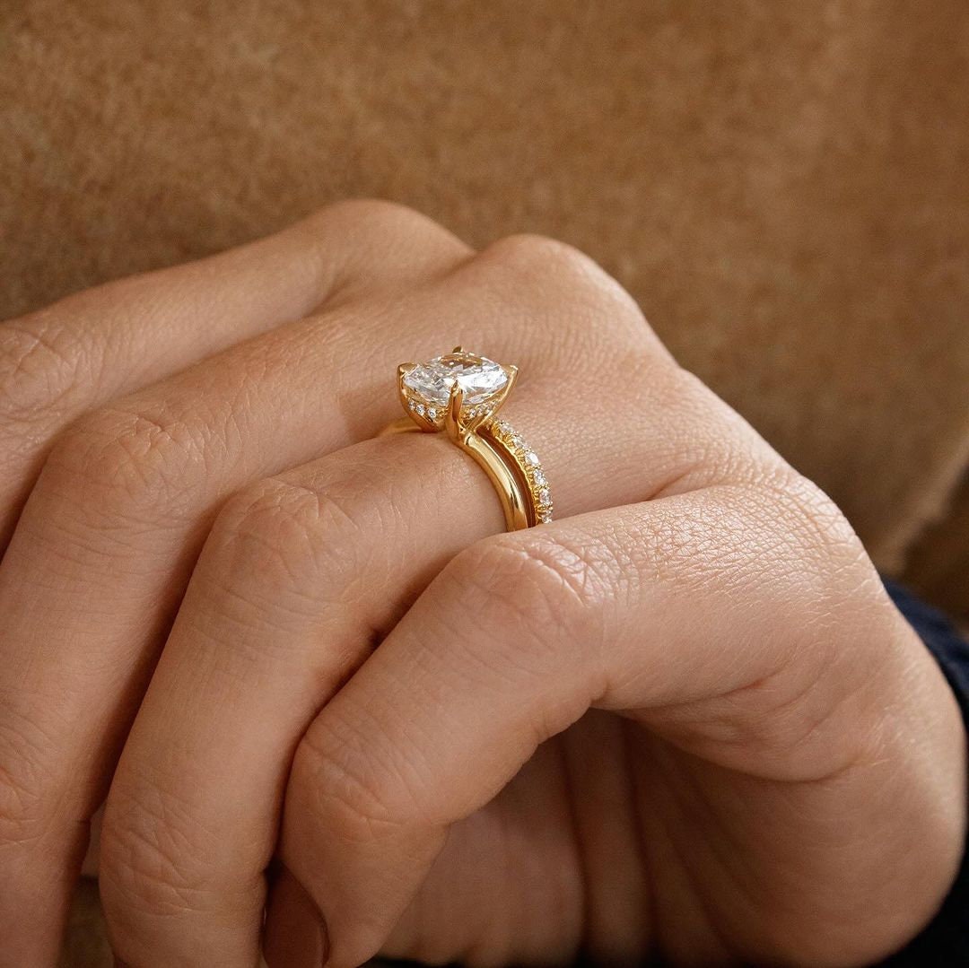 Cushion 2.60ct Lab Grown Diamond Hidden Halo Engagement Ring, EF Color, VS Clarity - IGI Certificate