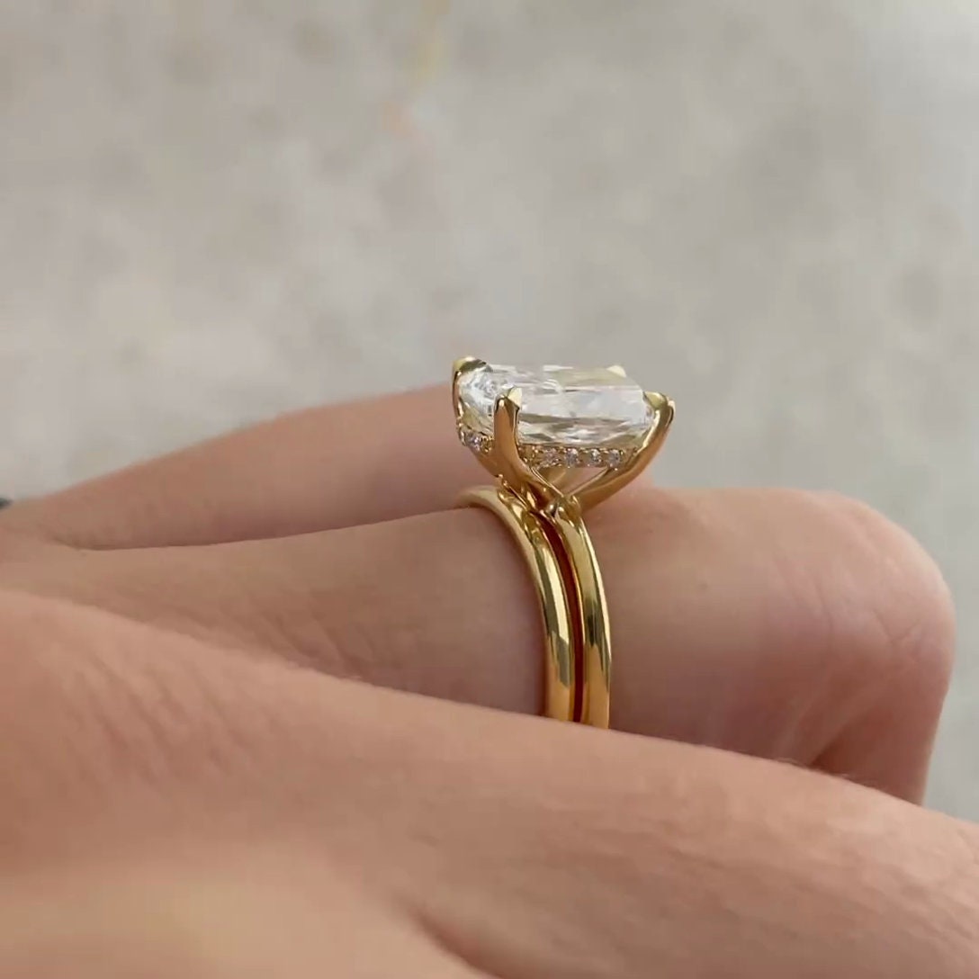 2.50ct Cushion Lab-Grown Diamond Engagement Ring | Hidden Halo | Rose Gold Setting