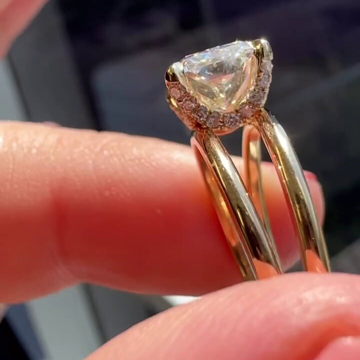 Radiant 2.70tcw Lab Diamond East-West Engagement Ring | IGI Certified | Rose Gold