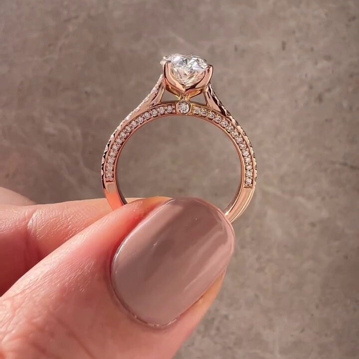 2.00tcw Oval Lab Diamond Cathedral Pave Ring | 1.50ct Center | IGI Certified | D-E-F VVS–VS