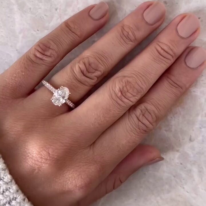 2.00tcw Oval Lab Diamond Cathedral Pave Ring | 1.50ct Center | IGI Certified | D-E-F VVS–VS