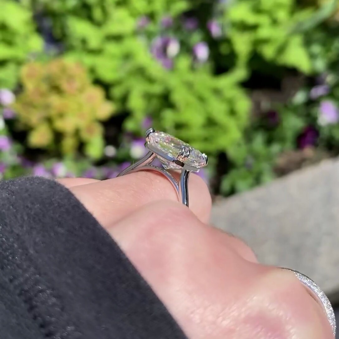 Asscher 3.00ct Lab Diamond Cathedral Solitaire Ring | IGI Certified | D-E-F | VVS–VS