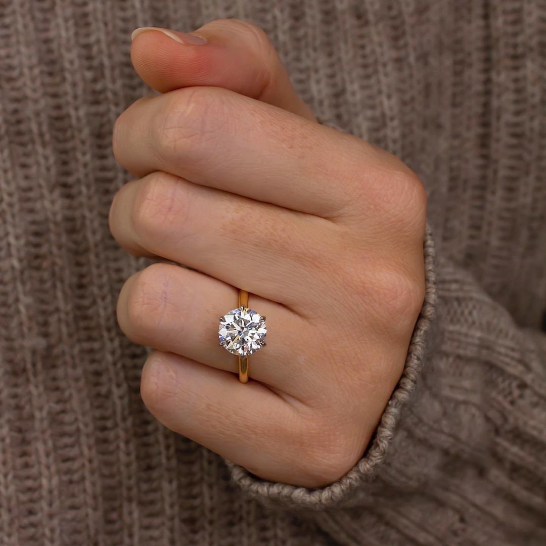 2.00ct Two-Tone Cathedral Lab Grown Diamond Engagement Ring | IGI Certified | 6-Prong Setting