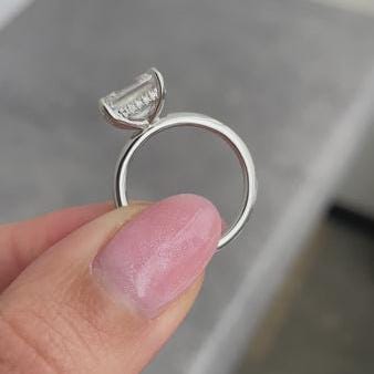 2.10tcw Emerald Lab Diamond East-West Hidden Halo Ring | IGI Certified | White Gold