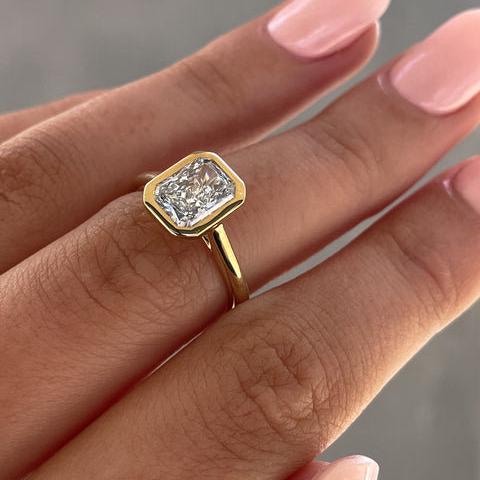 2.50 Carat Radiant Cut Lab Grown Diamond Ring | Modern Bezel Setting | IGI Certified | Ethical Engagement Ring