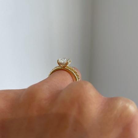 2.80tcw Oval Lab Grown Diamond Engagement Ring | Double Band Solitaire | IGI Certified